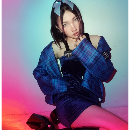 Morph8ne_Berry_OS_Berry-Plaid-blazer 02