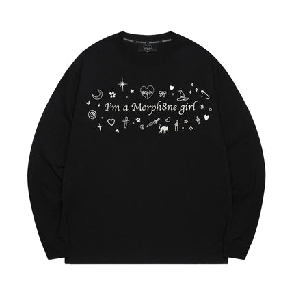 Morph8ne girl sweatshirt(BW)