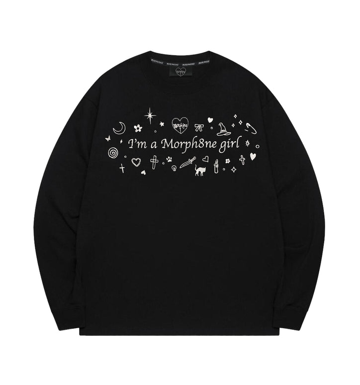 Morph8ne girl sweatshirt(BW)