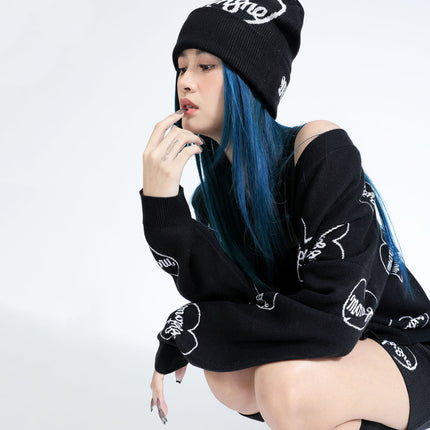 cure beanie + cure cardigan