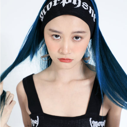 cure headband black + cure loop earrings + cure knit dress