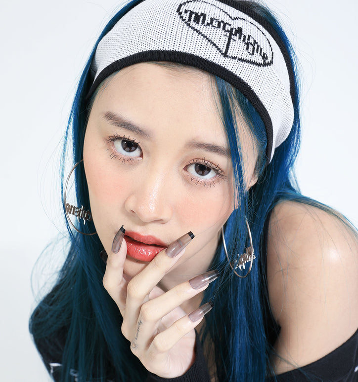 cure headband white + cure loop earrings