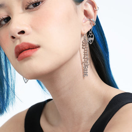 cure hook earrings + silver chain earcuff 02